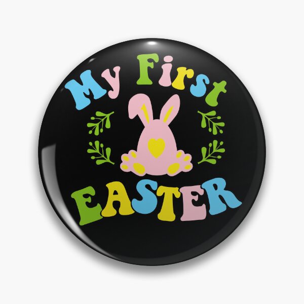 Item preview, My first Easter day| my 1st Easter Day| Easter Egg with ears in groove retro style designed and sold by Createya.
