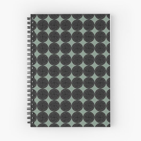Item preview, Muted Green and Black Monochromatic Distorted Mandala Lace Dot Abstract Pattern designed and sold by kattakitty.