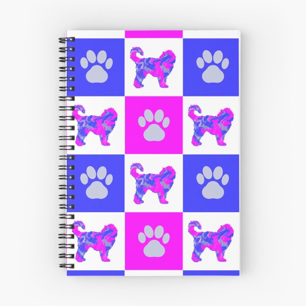 Item preview, Cockapoo Dog & Paw Print Crazy Hot Pink & Blue Swirls designed and sold by AMSonArt.
