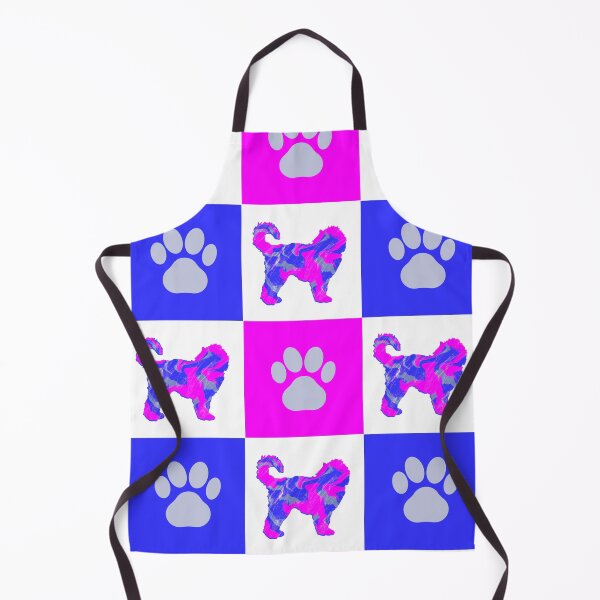 Item preview, Cockapoo Dog & Paw Print Crazy Hot Pink & Blue Swirls designed and sold by AMSonArt.