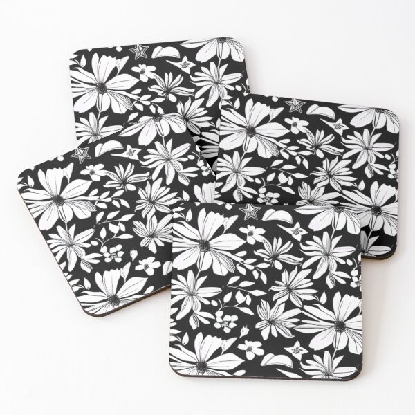 Item preview, Black and White Flowers designed and sold by SquishStitches.
