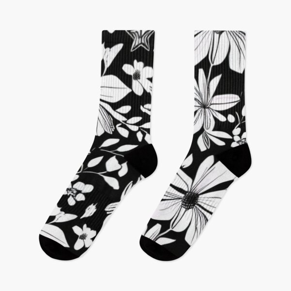 Item preview, Black and White Flowers designed and sold by SquishStitches.