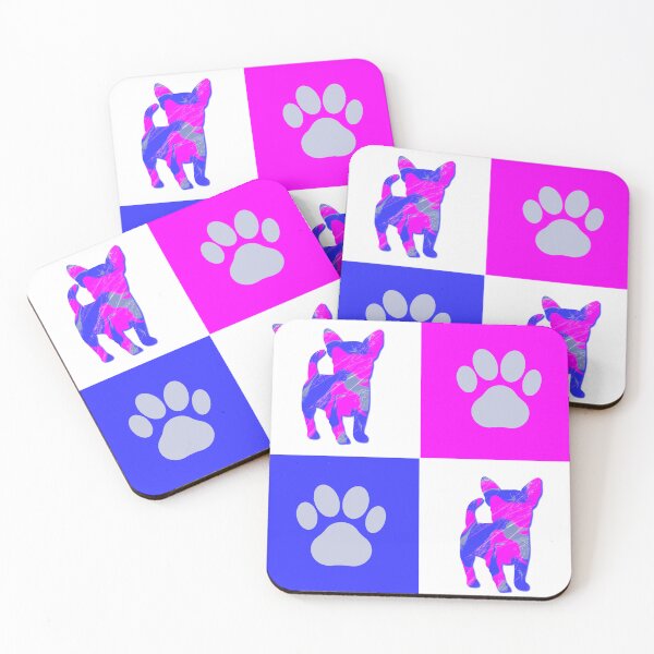 Item preview, Chihuahua Dog & Paw Print Crazy Hot Pink & Blue Swirls designed and sold by AMSonArt.