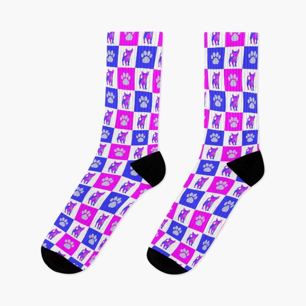 Item preview, Chihuahua Dog & Paw Print Crazy Hot Pink & Blue Swirls designed and sold by AMSonArt.