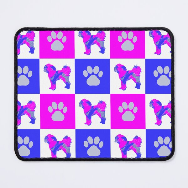Item preview, Cavapoo Dog & Paw Print Crazy Hot Pink & Blue Swirls designed and sold by AMSonArt.