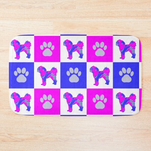 Item preview, Cavapoo Dog & Paw Print Crazy Hot Pink & Blue Swirls designed and sold by AMSonArt.