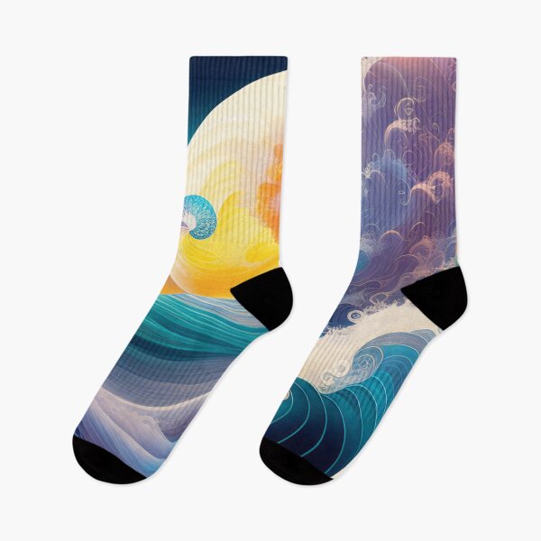 Item preview, Ocean Waves in pastel soft colors  designed and sold by Witsprings.