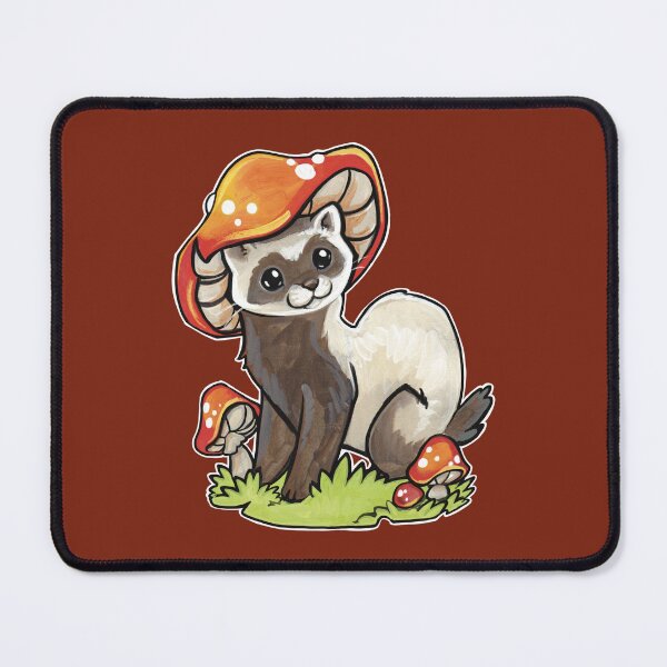 Item preview, Mushroom hat ferret designed and sold by ArtOfBianca.
