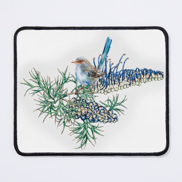Item preview, Grevillea spinosa & variegated fairy wren designed and sold by Marie-Claire Colyer.