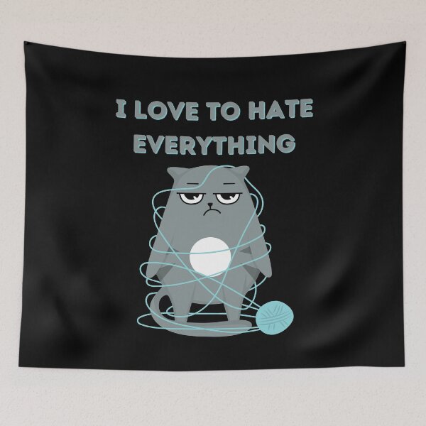 Item preview, Love to hate everything funny cat gifts 2 designed and sold by VectorPower.