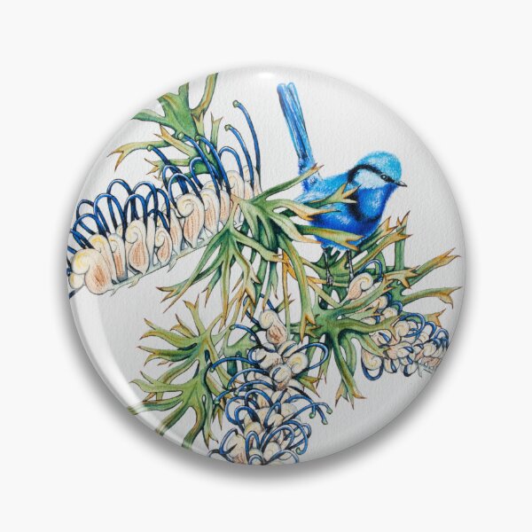 Artikelvorschau, Grevillea apiciloba & Splendid Fee Zaunkönig entworfen und verkauft von Marie-Claire Colyer.