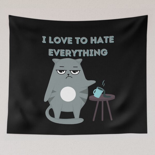 Item preview, Love to hate everything funny cat gifts 3 designed and sold by VectorPower.