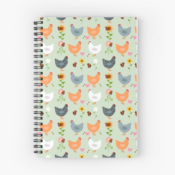 Item preview, Chickens in the Flower Garden on Green  designed and sold by DandelionDays.