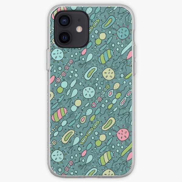 Microbes pattern. Bacteria design for biology lovers. iPhone Soft Case