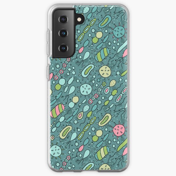 Microbes pattern. Bacteria design for biology lovers. Samsung Galaxy Soft Case
