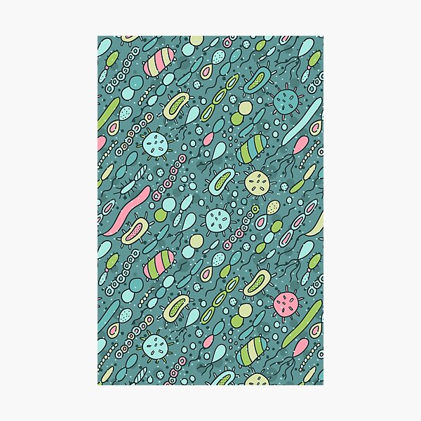 Item preview, Microbes pattern. Bacteria design for biology lovers. Virus illustration. designed and sold by kostolom3000.