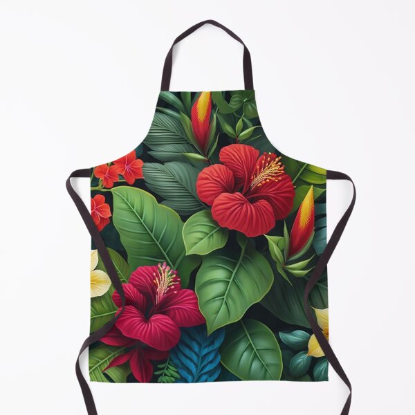 Item preview,  Tropical Red Flowers and Green Leaves Wall Art  designed and sold by AstraNovaStudio.