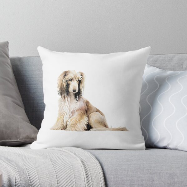 Afghan Hound Puppy Throw Pillow