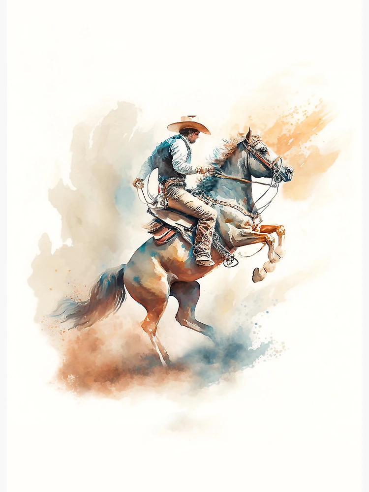 Dusty Western Watercolor “Posse - The Chase” Art Board Print for Sale by  PatricianneK