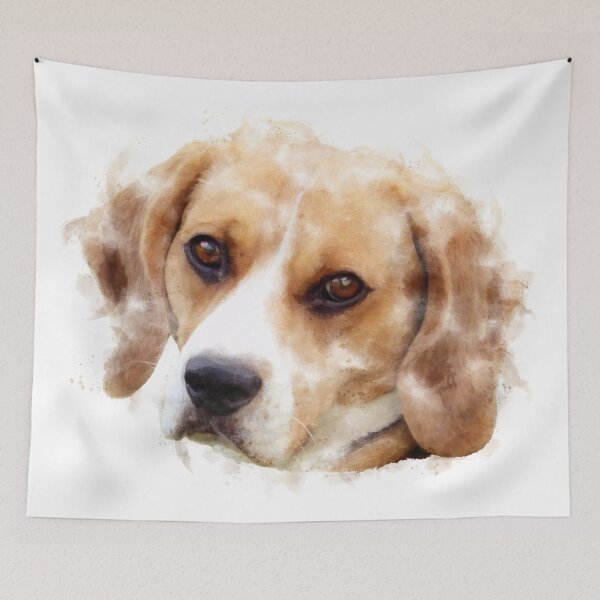 Artikelvorschau, Beagle-Aquarell-Grafik entworfen und verkauft von Typeglyphs.