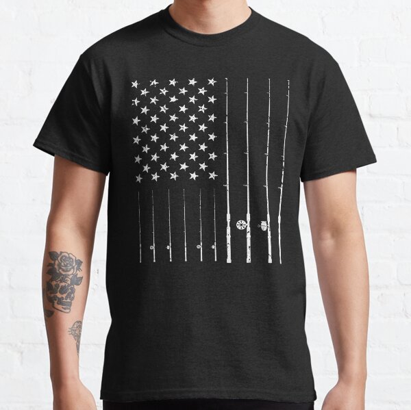 Fishing American Flag Tshirt - American Flag Fishing T-Shirt Tee Gift Classic T-Shirt