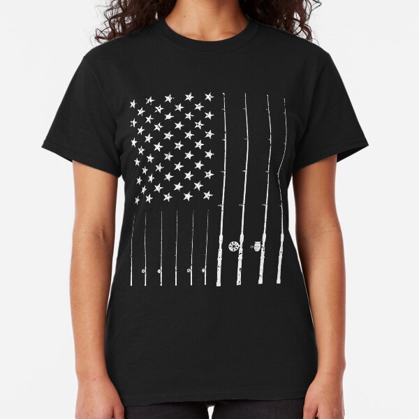 Fishing American Flag Tshirt - American Flag Fishing T-Shirt Tee Gift Classic T-Shirt