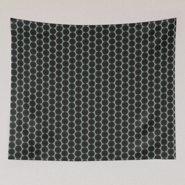 Item preview, Black and Muted Green Monochromatic Distorted Mandala Lace Dot Abstract Pattern designed and sold by kattakitty.