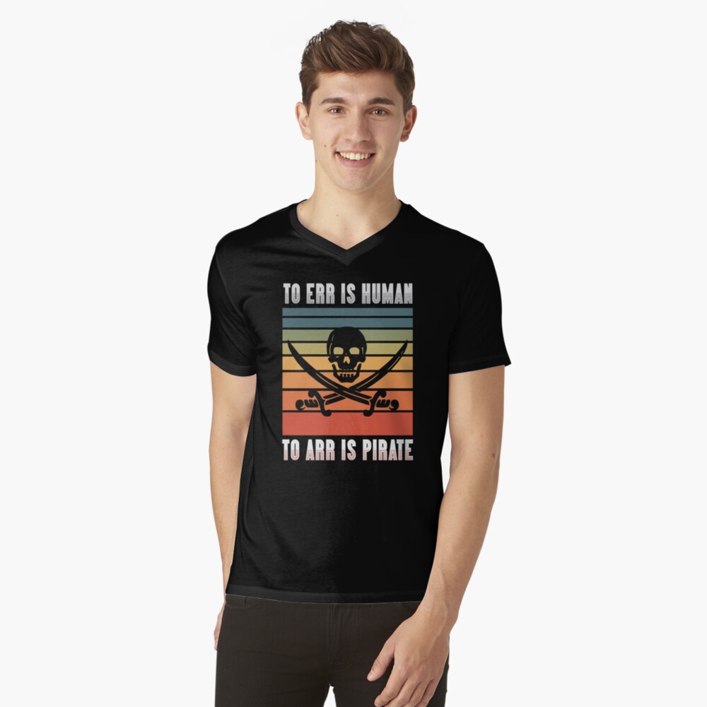 To err is human pirate t-shirt design Royalty Free Vector