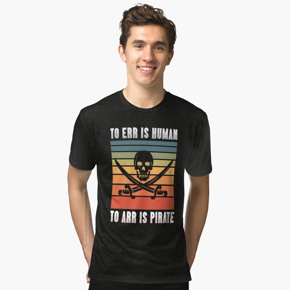 To err is human pirate t-shirt design Royalty Free Vector