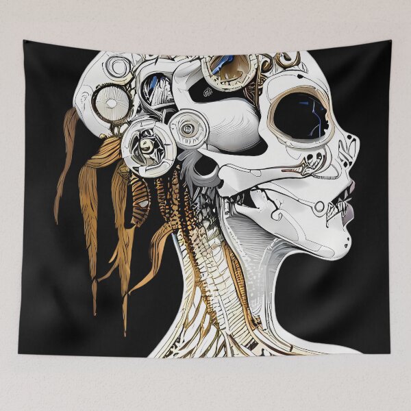 Item preview, Sleek and Modern - Cybernetic Android Woman in a Side Profile Portrait designed and sold by GalihDA.