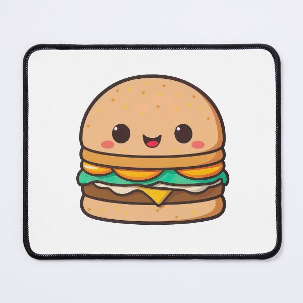 Artikelvorschau, Burger Kawaii Chibi süße Essen zum Mitnehmen handgezeichnete Illustration entworfen und verkauft von Cutepix.