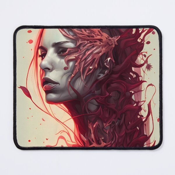 Item preview, The Tragic Beauty - A Portrait Painting of a Woman Consumed by Blood-Red Predatory Plants designed and sold by GalihDA.