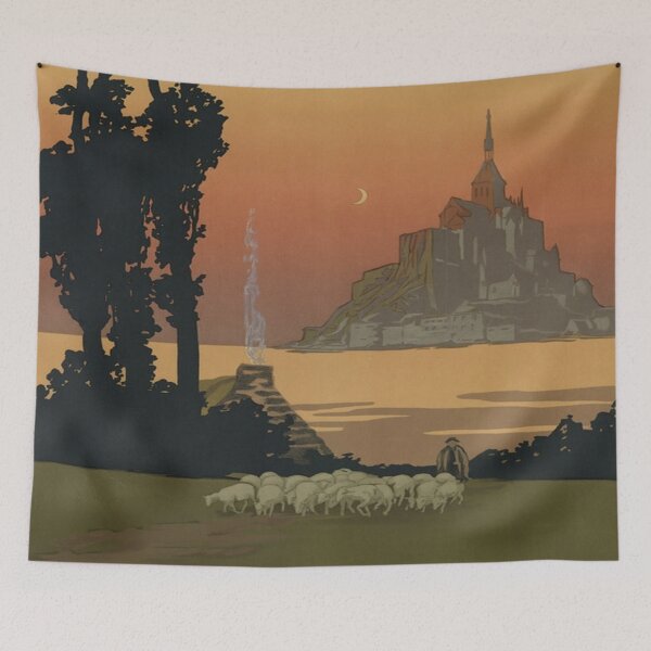 Item preview, Vintage poster - Mont Saint-Michel designed and sold by mosfunky.