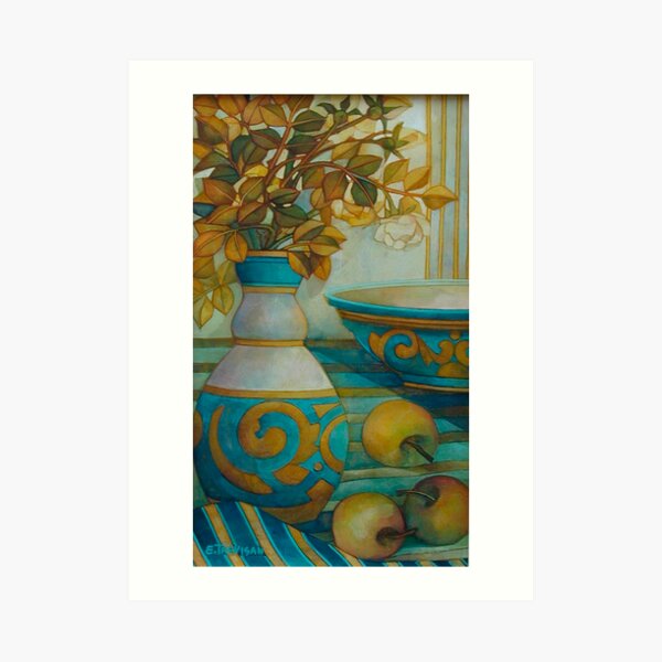 still life turquoise Art Print