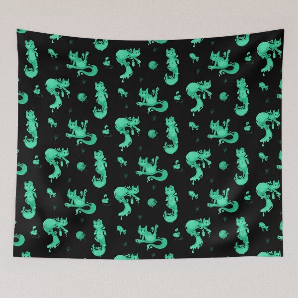 Item preview, Space Cats - Green Slime Alien designed and sold by Phoenix-InBlue.