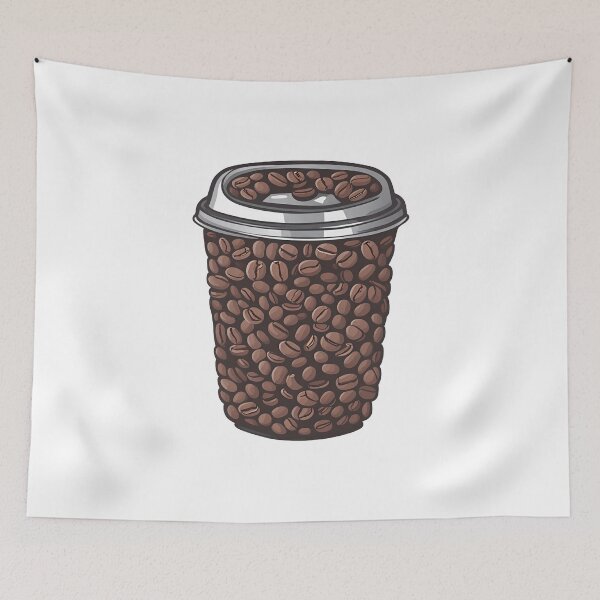 Item preview, Unique Coffee Bean Takeaway Cup - Caffeine Lover's Delight designed and sold by CosmicScare10.