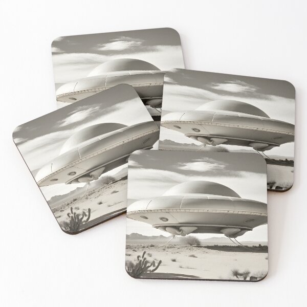 Item preview, UFO landing in New Mexico desert designed and sold by UFO-UAP-XYZ.