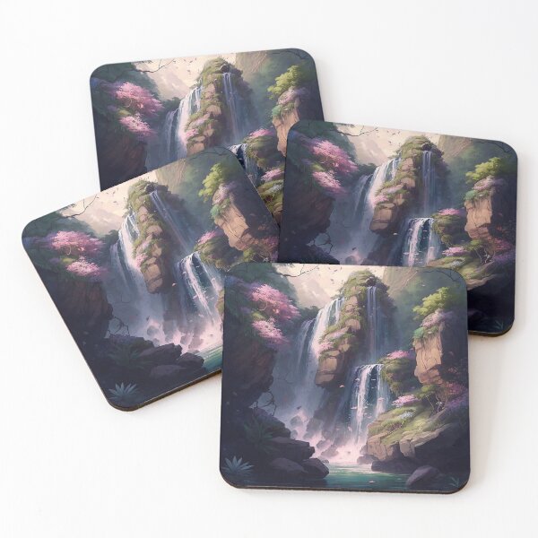 Item preview, Majestic Waterfall Anime Drawing designed and sold by LinearDimension.