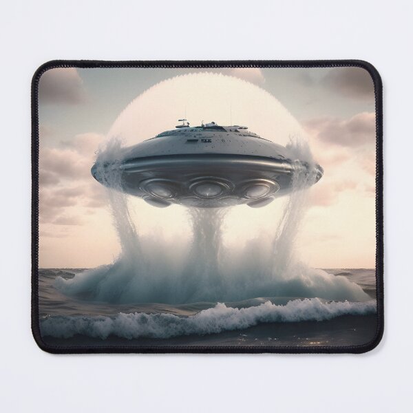 Item preview, UFO emerging from the Ocean designed and sold by UFO-UAP-XYZ.