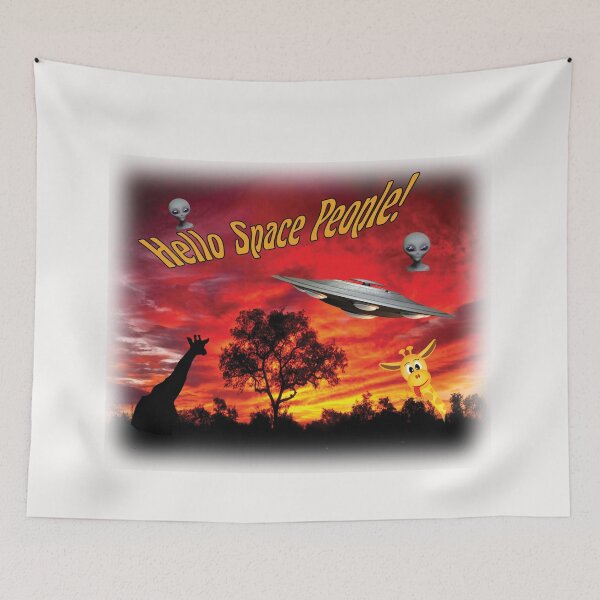 Item preview, Silly African Space People and UFO designed and sold by ORTHODX.