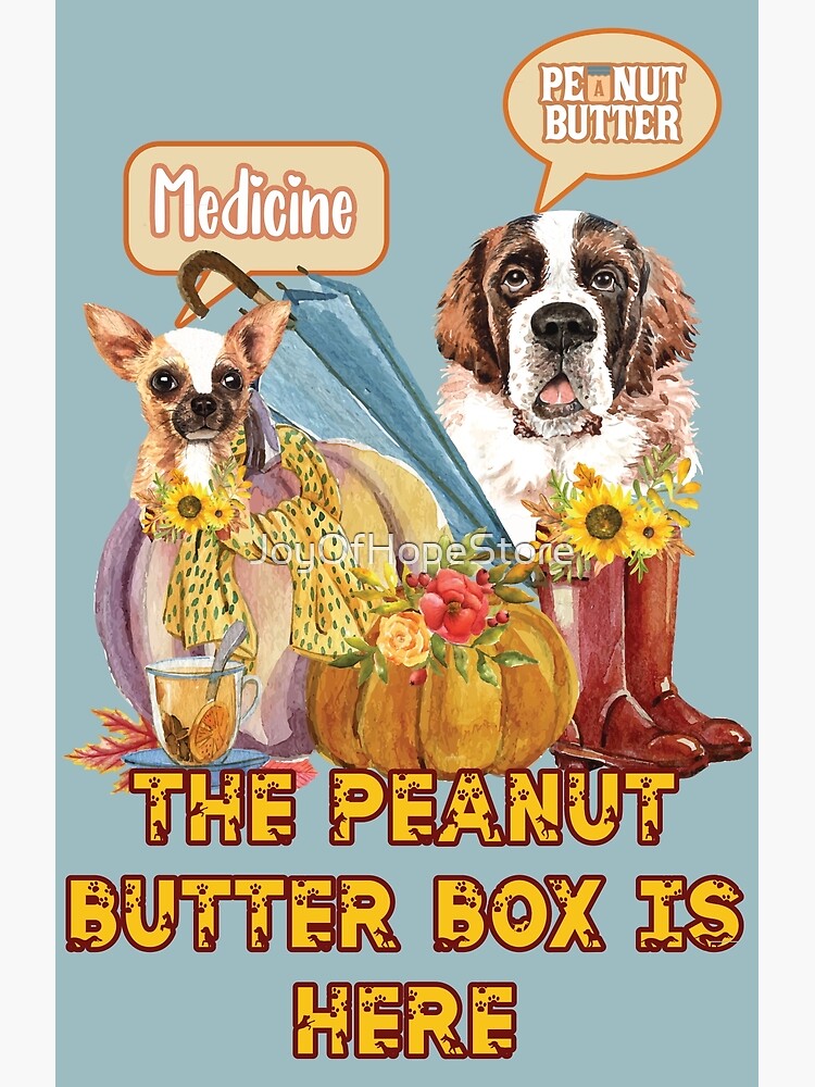 The Peanut Butter Box Is Here: Doggy Duo Version Funny St. Bernard Dog  Commercial Humor Pet Mat for Sale by JoyOfHopeStore