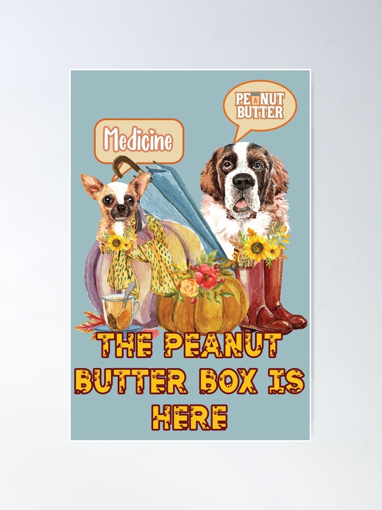 The Peanut Butter Box Is Here: Doggy Duo Version Funny St. Bernard Dog  Commercial Humor Pet Mat for Sale by JoyOfHopeStore