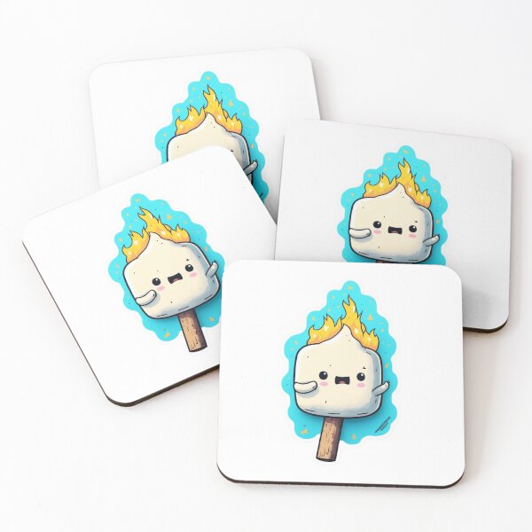 Item preview, Flaming Marshmallow Mascot Sticker designed and sold by kfir marco.