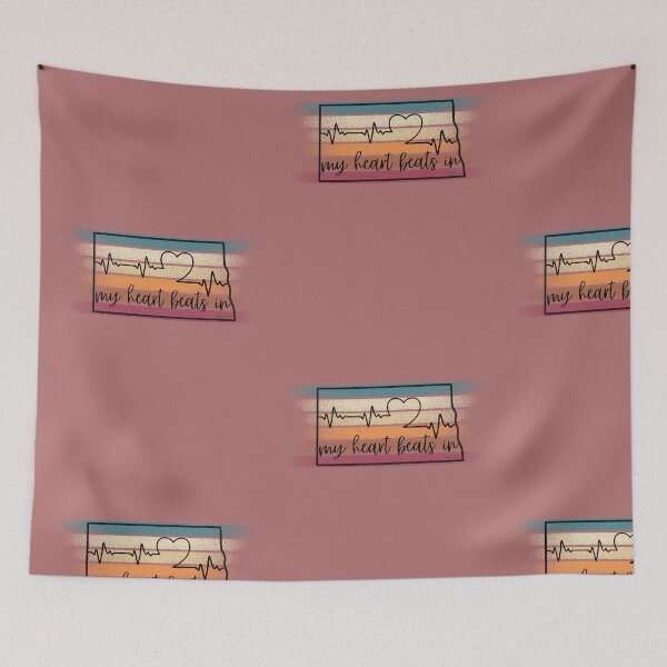 Item preview, My heart beats in North Dakota designed and sold by HooYooTeeTees.