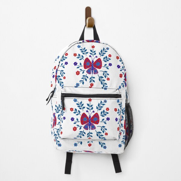 Item preview, Red cute flower butterfly in a floral garden designed and sold by Kaushlydraw.