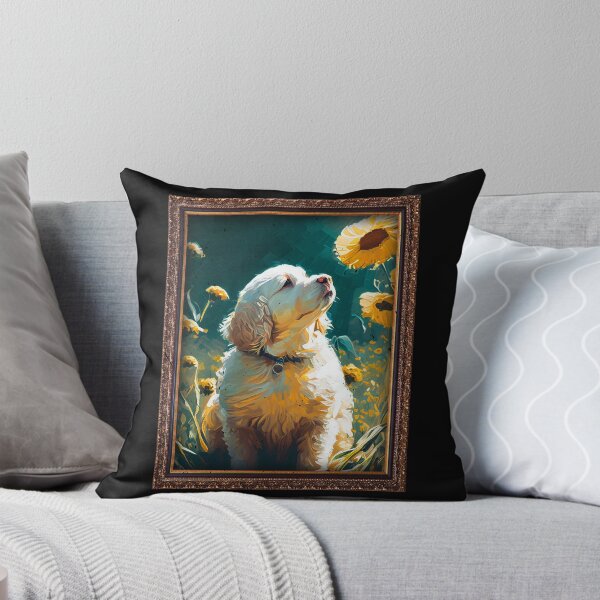 Item preview, Clumber Spaniel Sunflower Painting Adorable Dog designed and sold by rafaeltto.