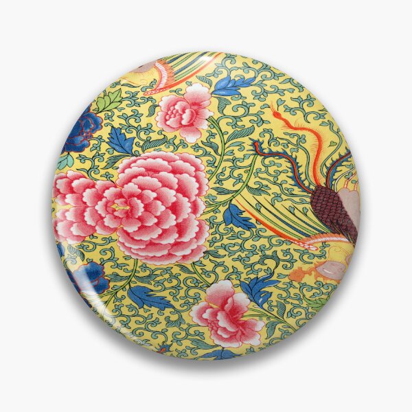 Item preview,  Vintage Yellow Chinese Ornament Floral Pattern,Antique,china, designed and sold by Tamas Das.