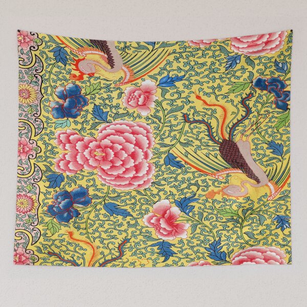 Item preview,  Vintage Yellow Chinese Ornament Floral Pattern,Antique,china, designed and sold by Tamas Das.