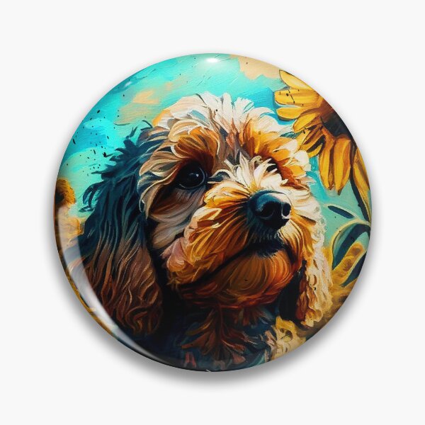 Item preview, Cockapoo Sunflower Painting Adorable Dog designed and sold by rafaeltto.