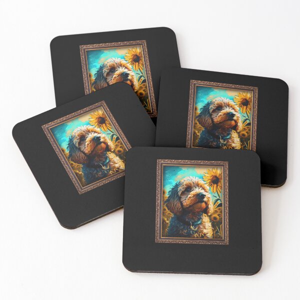 Item preview, Cockapoo Sunflower Painting Adorable Dog designed and sold by rafaeltto.